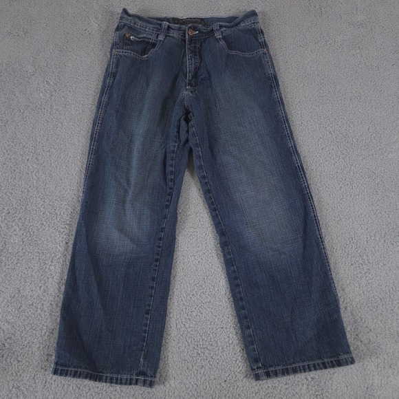VINTAGE Southpole Jeans Mens 34x30 Wide Leg High Rise Baggy Skater Y2K Hip Hop - Picture 4 of 11
